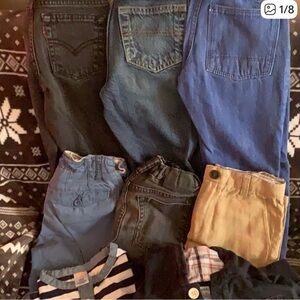 Large boys 7-8 lot! 6 bottoms 2 tops Levi's Assorted